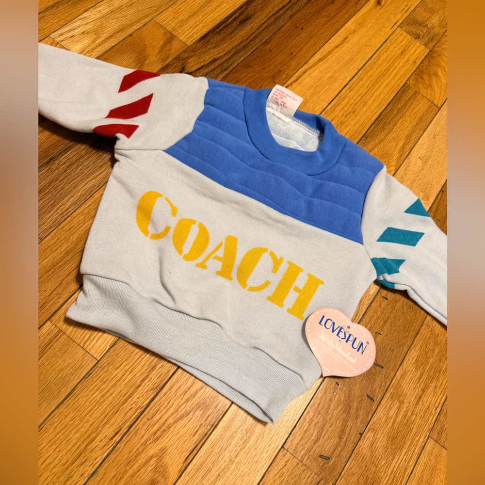 VINTAGE 1992 LOVE SPUN - Coach Multicolor Logo Sweatshirt